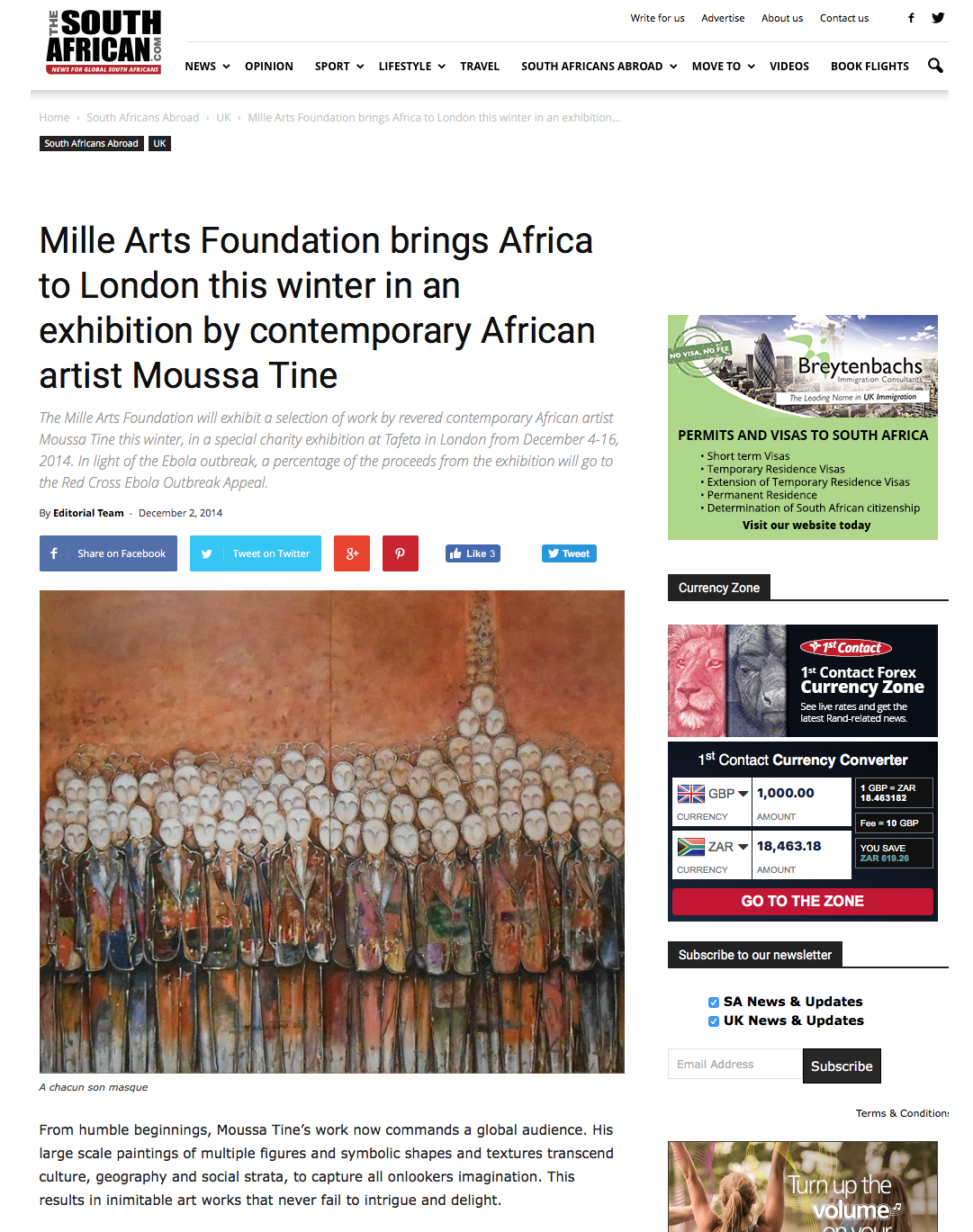 Mable Agbodan exhibit Moussa Tine in London